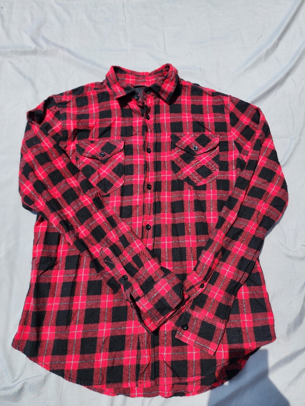 Urban Heritage Plaid Checkered Flannel Long Sleeve Button Down Shirt Medium